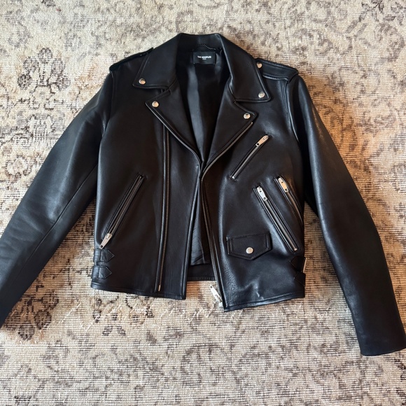The Kooples Gobi Leather Cropped Moto Leather Jacket ("Leather Biker Jacket")